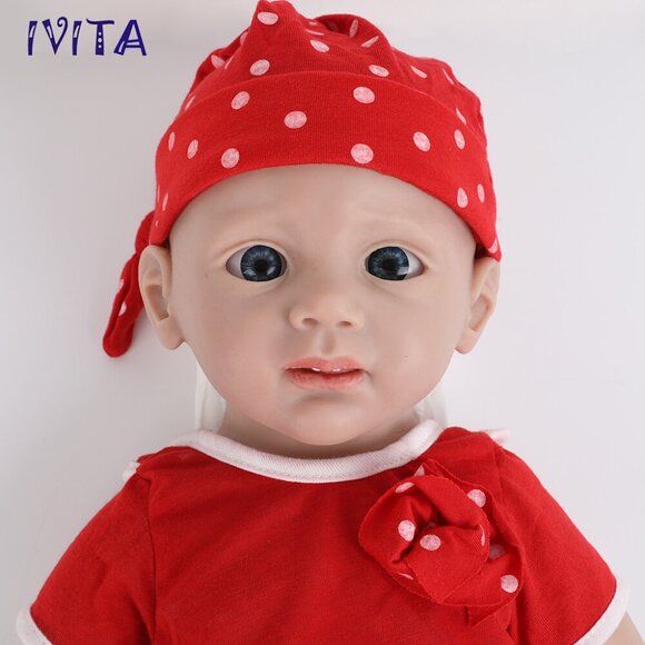 IVITA 20inch Full Silicone Reborn Baby Girl Handmade Silicone Doll Infant - Picture 12 of 12